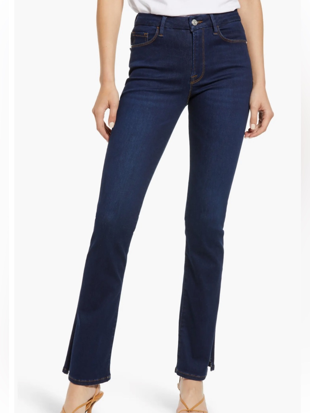 FRAME - Le Mini Boot - Dark Blue High Waist Bootcut Stretch Denim - Size 26